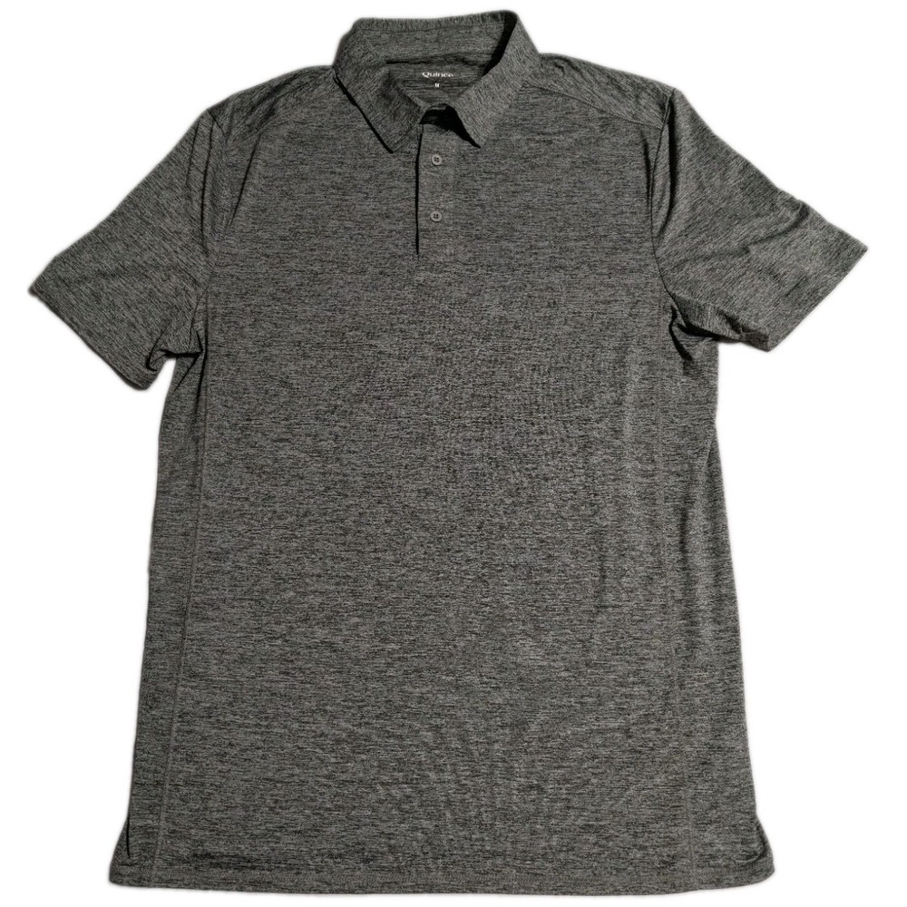 Quince Flowknit Breeze Performance Polo Shirt Mens M Gray Stretch‎ Golf Casual